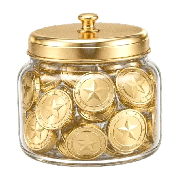 Coin-filled jar — Garrison Bet