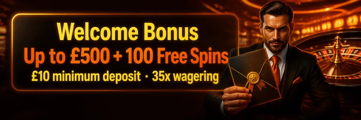 A stern suited casino gentleman presents a document beside a glowing roulette wheel in a luxurious casino.