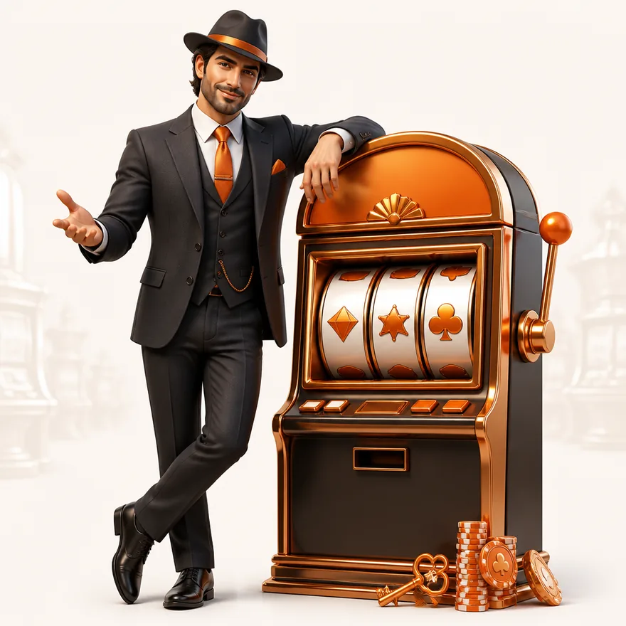 Slot cabinet with marquee — Garrison Bet